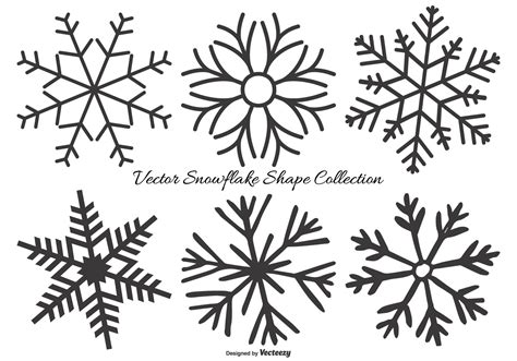 Vector Snowflake Shapes Collection - Download Free Vector Art, Stock Graphics & Images