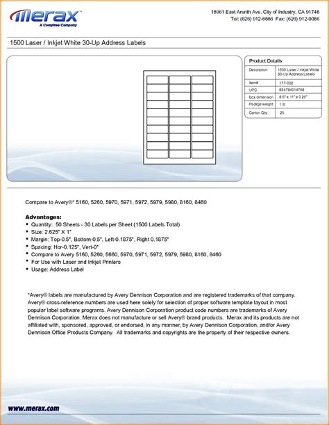 Avery 8160 Template 5160 - Avery Templates In Microsoft Word Avery Com ...