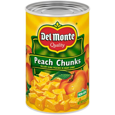 Buy Del Monte Yellow Cling Peach Chunks, Canned Fruit, 15.25 oz Can ...