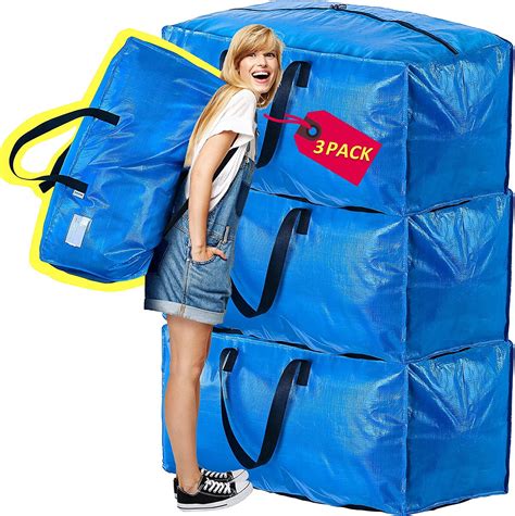 Basics4all Moving Bags Heavy Duty Large Storage Bags for Packing & Moving Totes Supplies with ...