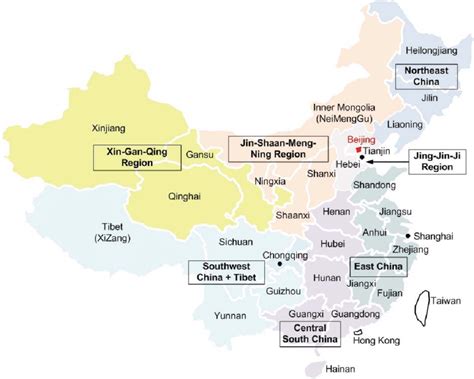 Map of Chinese "coal planning regions", as described by NDRC's Coal ...