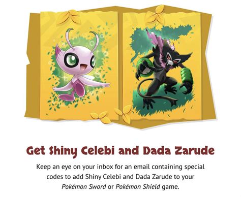 The distributions of Dada Zarude and Shiny Celebi will be available to ...