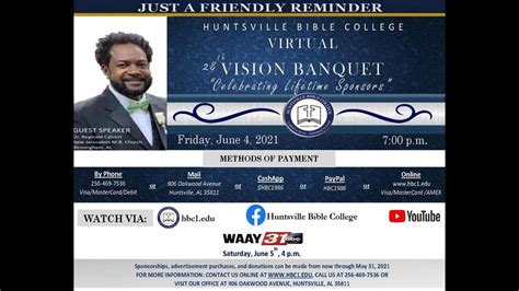 Huntsville Bible College 2021 Vision Banquet - YouTube