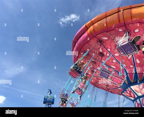 Children on a ride at Harbour Park amusement park in Littlehampton in ...