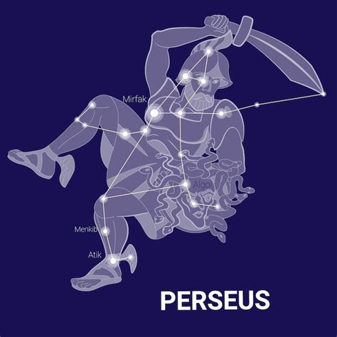 Premium Vector | Perseus constellation from the sky.