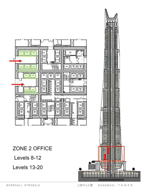 Shanghai Tower Elevator System Drawings And Illustrations by Gensler - Modern Cabinet