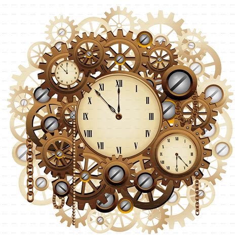 Steampunk clipart retro clock, Steampunk retro clock Transparent FREE for download on ...