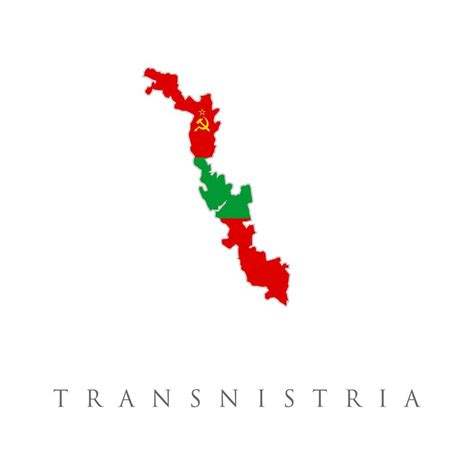 Map with flag of Transnistria isolated on white. National flag for ...