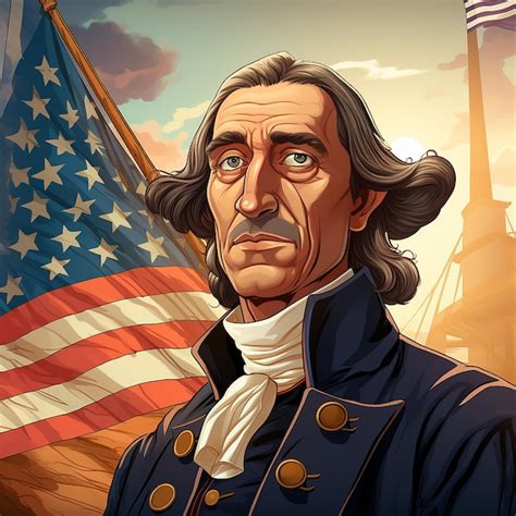 Premium AI Image | Christopher Columbus cartoon image with american flag background