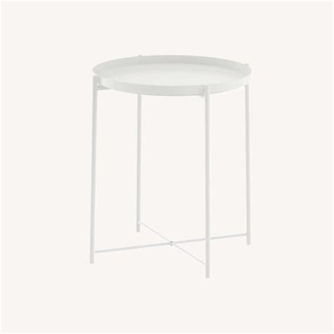 IKEA White Round Side Table - AptDeco