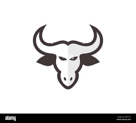 Minimalist cow / bull head silhouette logo design. Buffalo Head, Cow Head Silhouette vector ...