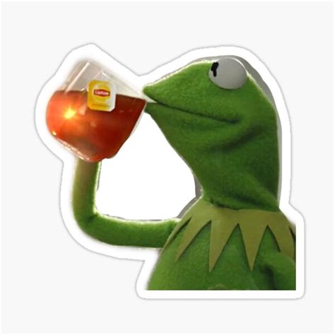 "Kermit sipping tea" Sticker for Sale by Julia Rose | Redbubble