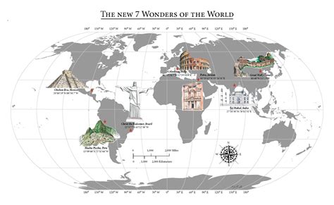 Map of the New Wonders of the World - designed by Miss Coco for RTatW