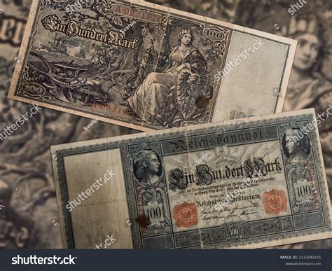 Vintage German Mark Banknotes 1908 Reichsbanknote Stock Photo ...