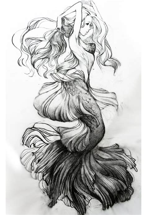 Mermaid Pencil Sketch at PaintingValley.com | Explore collection of Mermaid Pencil Sketch