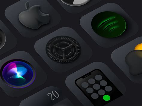 Ios 14 Dark Mode Icons Pack | Etsy