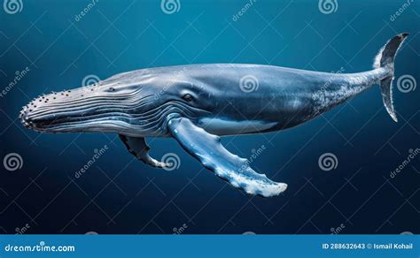 A Blue Whale Underwater, Created by Generative AI Stock Illustration - Illustration of mammal ...