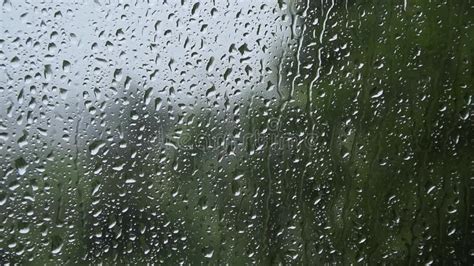 Falling Rain into the Window, Weather Concept Stock Video - Video of ...