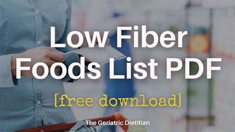 Top 11 low fiber food list pdf 2022