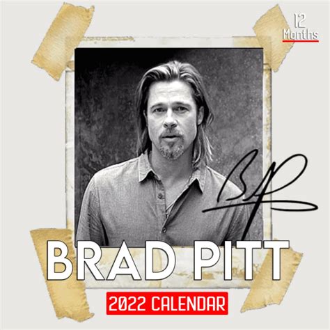 Buy Brad Pitt 2022 : Squared Monthly Mini Planner 12 Months , Hollywood ...