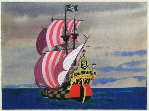 Captain Hook's ship, concept art for Peter Pan by Mary Blair | Disney ...