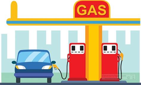 Automobile Clipart-filling up auto with gas at gas station clipart 2