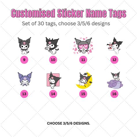 [Kuromi] Customised Sticker Name Tags / Labels, Hobbies & Toys ...