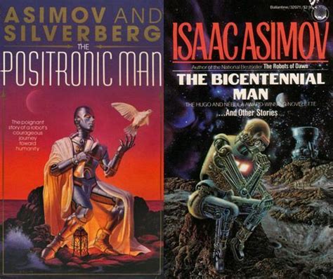 two books on science fiction, one with an image of a man and the other ...