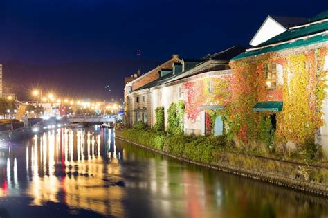 Premium Photo | Otaru canal in hokkaido city at night