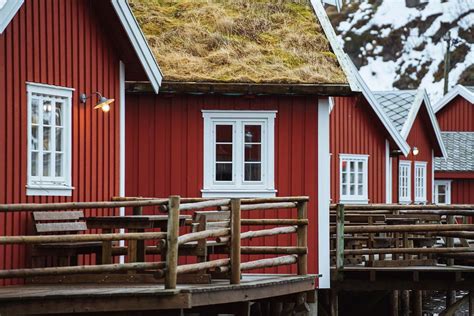 Red vacation cabins Reine, Norway | Premium Photo - rawpixel