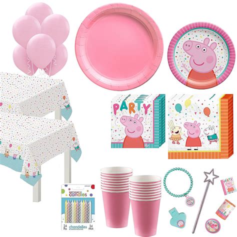 Party City Peppa Pig Kids Birthday Party Supplies, Includes Plates, Napkins, Cups, Table Cover ...