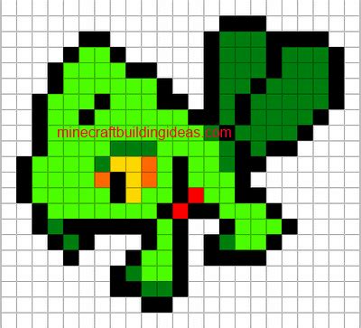 Minecraft Pixel Art Templates: Treeco Pokemon Bead, Pixel Art Pokemon ...