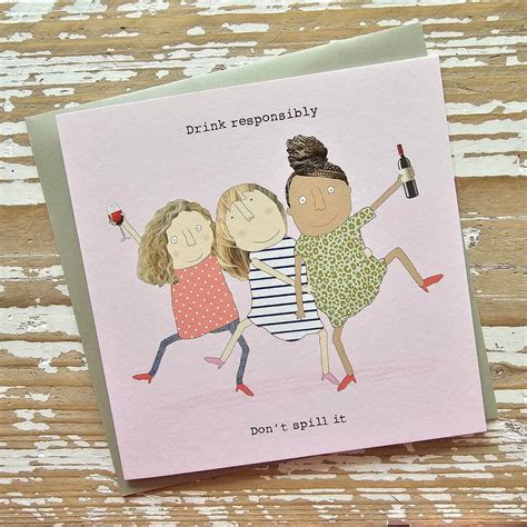 'Drink Responsibly…' Greetings Card By Nest Gifts