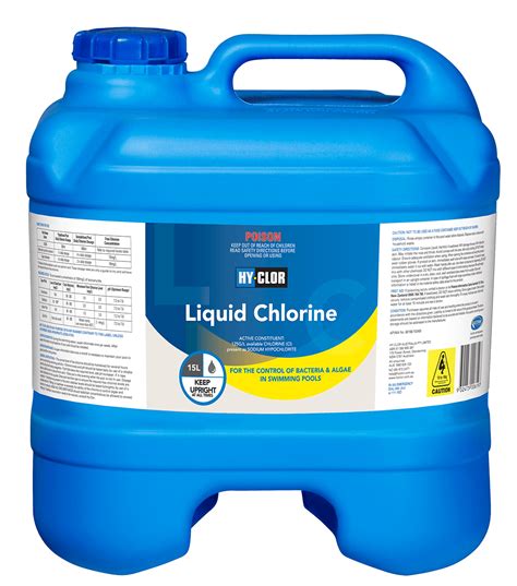 Liquid Chlorine Dosage Chart