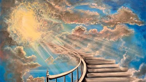 How To Paint “Stairway To Heaven” acrylic Painting - YouTube