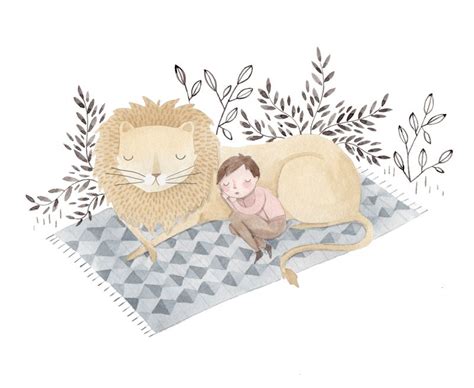 Sleeping Lion on Behance Watercolor Drawing, Original Watercolor Painting, Original Watercolors ...