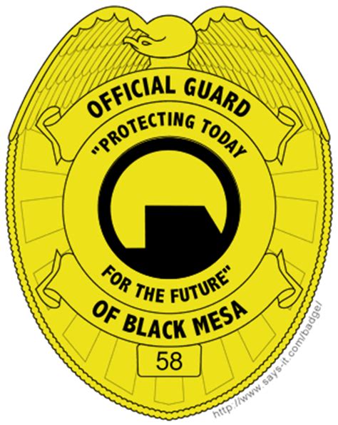 Black Mesa security guard badge. by AlternateHistory on DeviantArt