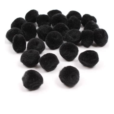 Black Pom Poms 2cm 25 Pack | Hobbycraft