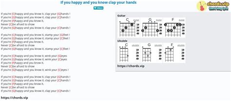 Chord: If you happy and you know clap your hands - tab, song lyric ...