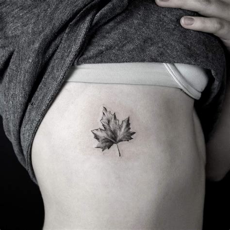 Minimalist Abstract Maple Leaf Tattoo - Wiki Tattoo