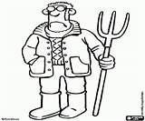Shauns Farmer With The pitchfork coloring Page Printable Game sketch template