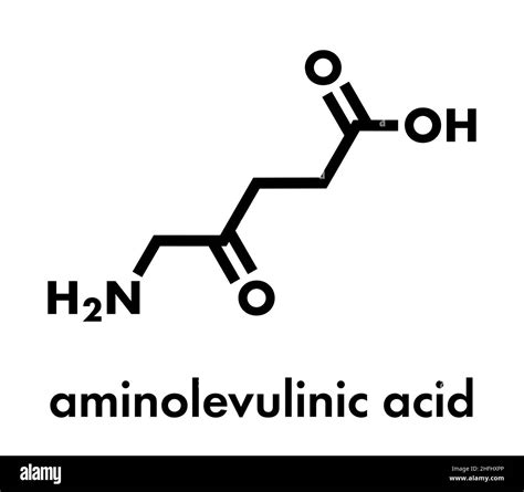 d-aminolevulinic acid (ALA) drug molecule. Used in diagnosis and treatment (photodynamic therapy ...