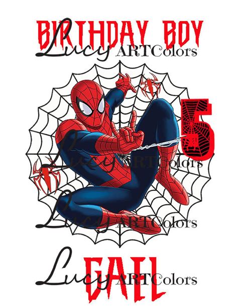 SPIDERMAN, Birthday Birthday Boy Party, T-shirt, Children Boy PNG, Digital Printable Marvel ...