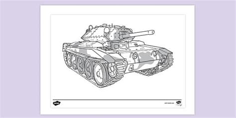 FREE! - WW2 Tank Colouring Page | Colouring Sheets - Twinkl