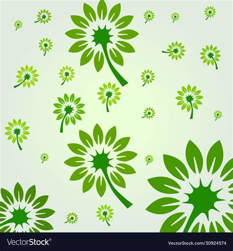 Green nature flower wallpaper background design Vector Image