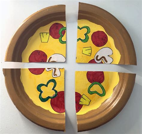 DIY Pizza Paper Plate Craft (with a fraction practice option)