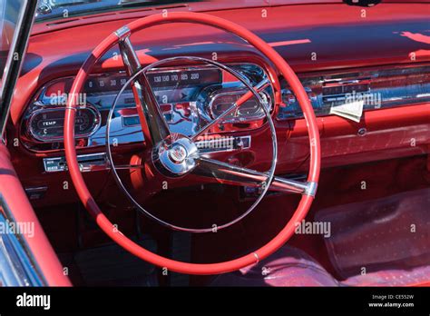 The interior of a Cadillac an American classic car Stock Photo - Alamy