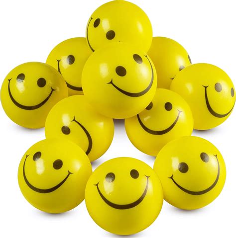 Amazon.com: Smile Face Stress Balls (Bulk Pack of 24) for Kids and Adults, 2 Inch Yellow Fun ...