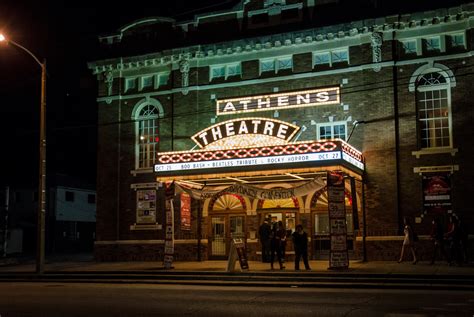 Historic Athens Theatre is fired up for an evening show - River of Lakes Heritage Corridor