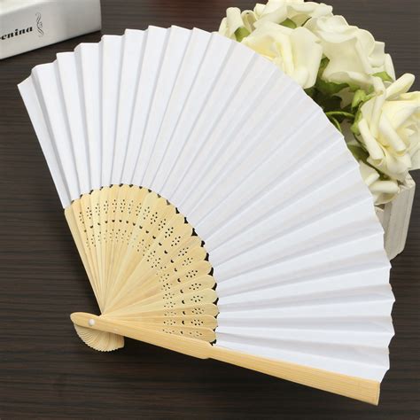 5pcs Simple Blank DIY Paper Hand Folding Fan Wedding Party Folding Fans ...